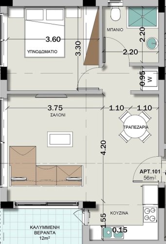 1-bedroom apartments for sale 59 m² in Neapolis, Limassol, 3101